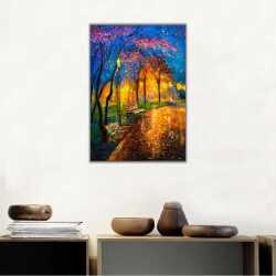 Park ve Gece Işıkları Kanvas Tablo - 
