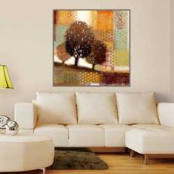 Pastel Doğa ve Ağaçlar Kanvas Tablo - 