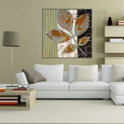 Pastel Yapraklar Kanvas Tablo - 