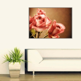 Pembe Güller Kanvas Tablo - 