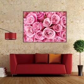 Pembe Güller Kanvas Tablo - 