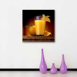 Portakal Suyu Kafe Kanvas Tablo - 