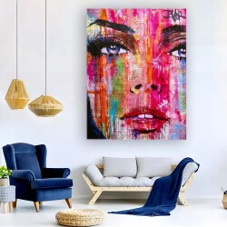 Portre Kadın Yağlı Boya Kanvas Tablo - 