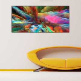 Renk Bulutları Panoramik Kanvas Tablo - 