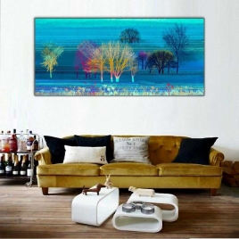 Renk Kuşağı Panoramik Kanvas Tablo - 