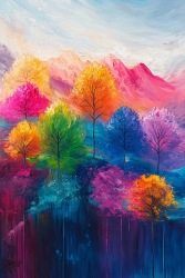 Renkler Ormanı Kanvas Tablo - 2