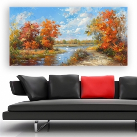 Irmak Kenarında Sonbahar Manzarası - 