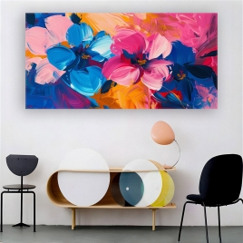 Renkli Çiçekler Kanvas Tablo - 