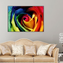 Renkli Gül Kanvas Tablo - 
