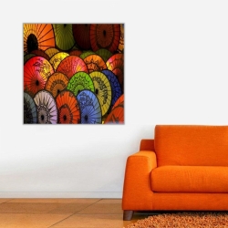 Renkli Yelpazeler Kanvas Tablo - 