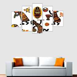 Retro Afrika Müzik Kanvas Tablo - 