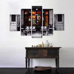 Retro Kafe Kanvas Tablo - 