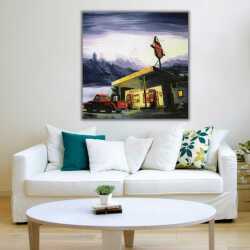 Retro Kamyonet Kanvas Tablo - 