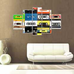 Retro Kasetler Kanvas Tablo - 