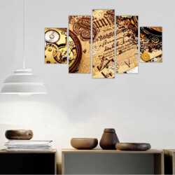 Retro Saat Mekanizması Kanvas Tablo - 