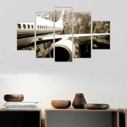 Retro Uçak Kanvas Tablo - 