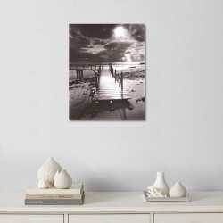 Rıhtımda Gün Batımı Kanvas Tablo - 