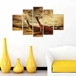 Sahildeki Tekneler Kanvas Tablo - 