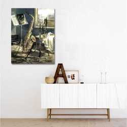 Saksafon ve Notalar Kanvas Tablo - 