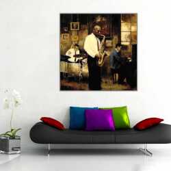 Saksafonist Adam Kanvas Tablo 1 - 