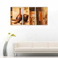 Saksı ve Vazolar Parçalı Kanvas Tablo - 