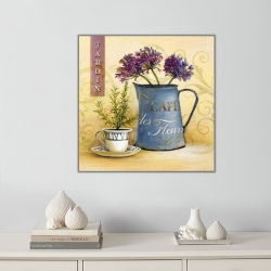 Saksıda Mor Çiçek Kanvas Tablo - 