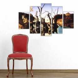 Salvador Dali - Kuğu Yansıtan Filler Kanvas Tablo - 