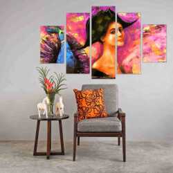 Sanatsal Kadın Portresi Kanvas Tablo - 