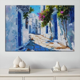 Santorini Yunan Adaları Kanvas Tablo - 