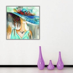 Şapkalı Kadın Kanvas Tablo - 