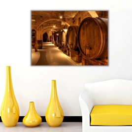 Şarap Fıçıları Kanvas Tablo - 
