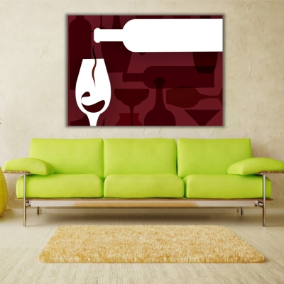 Şarap ve Kadeh Kanvas Tablo