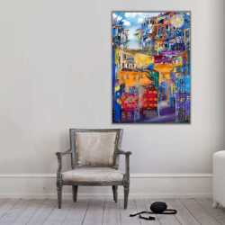 Şehir ve Renkli Apartmanlar Kanvas Tablo 1 - 