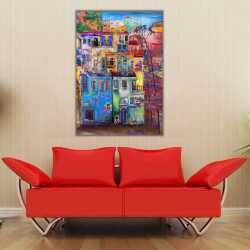Şehir ve Renkli Apartmanlar Kanvas Tablo 2 - 