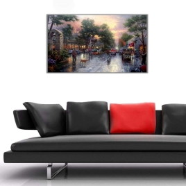 Şehir ve Sokak Manzarası Kanvas Tablo - 