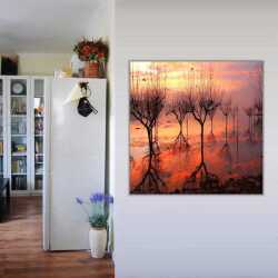 Sisler Ağaçlar ve Kökler Kanvas Tablo - 