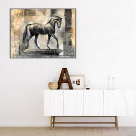 Siyah At Kanvas Tablo - 