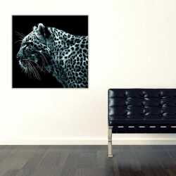 Siyah Benekli Beyaz Kaplan Kanvas Tablo - 