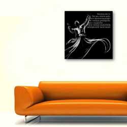 Siyah Beyaz Semazen Tablosu - 