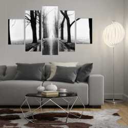 Siyah Beyaz Yol Kanvas Tablo - 