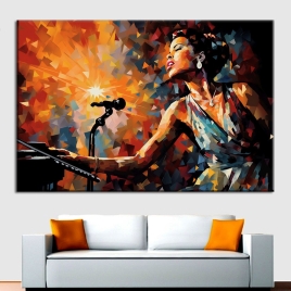 Solist Kadın Kanvas Tablo - 