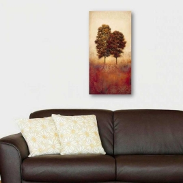 Sonbaharda Ağaçlar ve Sarı Yapraklar Tablo - 