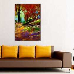 Sonbaharda Kahverengi Orman Kanvas Tablo - 