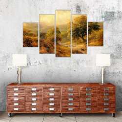 Sonbaharda Orman Yolu Takım1 Kanvas Tablo - 