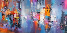 Soyut Abstre Renkler Kanvas Tablo - 2