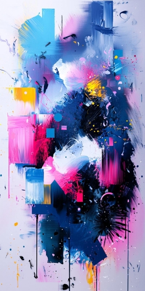 Soyut Abstre Renkler Kanvas Tablo - 2