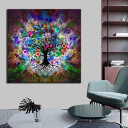 Soyut Ağaç Kanvas Tablo - 