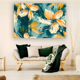 Soyut Çiçekler Kanvas Tablo - 