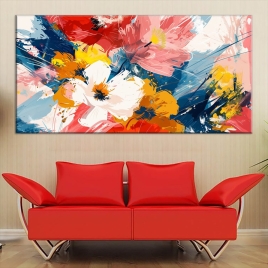 Soyut Çiçekler Kanvas Tablo - 