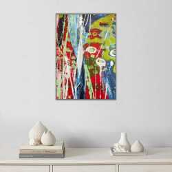 Soyut Dairesel Renkler Kanvas Tablo - 